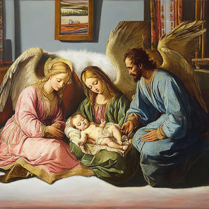 Vintage Intérieur Religieux Jésus Figurine Crèche Chalkware Nativité Scène Résine Artisanat Diamant Peintures Décoration De Noël - Product Image 3