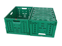 Caisse de rangement pliable en plastique PP à mailles 600x400x300mm, pour fruits et légumes, recyclable, multifonctionnelle, gain de place, paniers et caisses