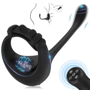 3 In 1 Anal Vibrator Prostate Massager Adjustable Cock Penis Ring Butt Plug Remote Sex Toys for Men Adults