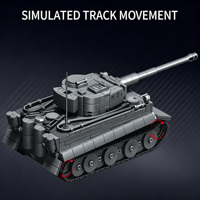 Kit de blocs de construction MOC du char lourd Tiger I avec intérieur détaillé, modèle à assembler soi-même, véhicule historique, jouet en briques