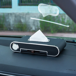 Boîte de rangement automatique pour <span class=keywords><strong>mouchoir</strong></span>, boîte à mouchoirs avec horloge et stationnement temporaire, boîte de mouchoirs de luxe, étui porte-serviettes de <span class=keywords><strong>voiture</strong></span> - Product Image 6