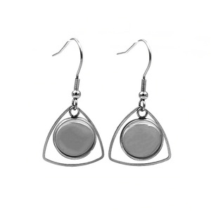 Geometric Drop <b>Earrings</b> Stainless Steel Triangular Shape Unisex Ear <b>Hooks</b> H1110 - Product Image 5