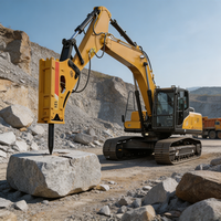 Casse-roche hydraulique latéral durable TUOSHI pour excavatrices de 1 à 50 tonnes, pression de travail de 160 à 180 bars, pour le creusement de fossés routiers