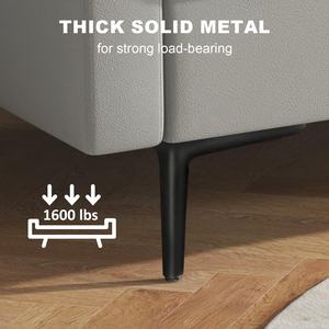 أرجل أثاث مقاس 6 بوصة، مجموعة من 4 أرجل أثاث معدنية سوداء، أرجل مثلثة حديثة للأريكة والكنبة وخزانة الملابس والخزانة والكرسي والطاولة - Product Image 5