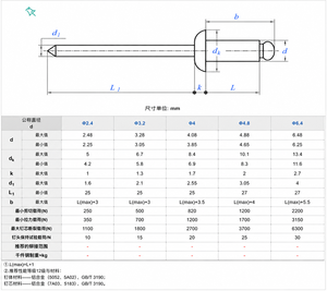 Rivets aveugles à tête dôme en aluminium à extrémité fermée, classe 4.8 ASME, 12.9 OEM, en acier inoxydable, nylon, anodisés brillants, personnalisés - Product Image 3