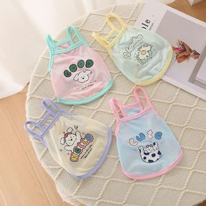 Chaleco con estampado de animales para mascotas, ropa de verano transpirable de seda helada para perros y gatos, rosa, azul, verde, amarillo - Product Image 4