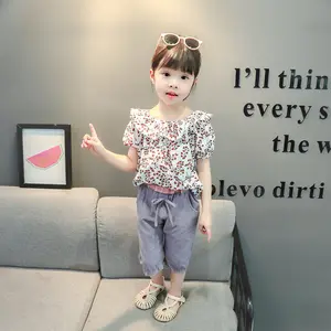 Online Shopping Custom Kids School Cotton Track Broken Beautiful Short-sleeved And Pure Color Shorts Suits For Girl