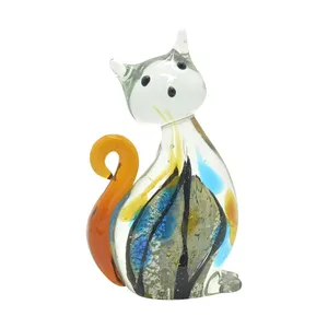Custom cat shape home decoration Murano Glass Cat Table Decoration