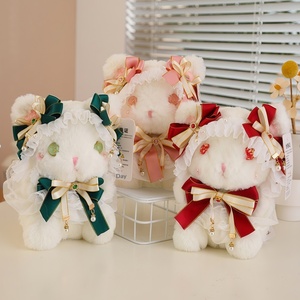 พวงกุญแจตุ๊กตากระต่ายสไตล์โลลิต้าหลากสี ประดับโบว์ผ้าลูกไม้เงาวาว เหมาะสำหรับเป็นของขวัญวันเกิด - Product Image 1