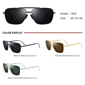 Borregls tinh khiết titan phân cực Kính mát nam giới thiết kế thương hiệu gấp vuông Sun Glasses 2025 New Chất lượng cao nam Shades 1839 - Product Image 2