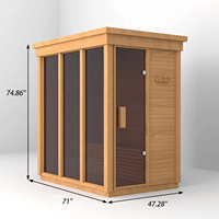Sauna extérieur moderne en bois massif de pruche, sur mesure, avec poêle, chauffage, vapeur sèche, salle de spa, taille personnalisée