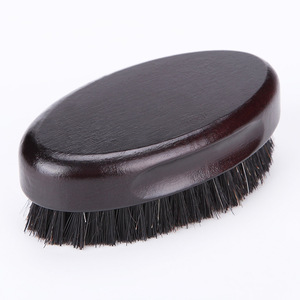 Men's Beard <b>Brush</b> Boar Bristle <b>Round</b> Black Handle Hair Salon Styling Tool - Product Image 2
