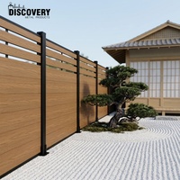 Panneaux de clôture de jardin en composite WPC co-extrudé avec poteaux en aluminium pour écran de jardin extérieur