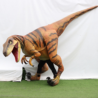 Costume de dinosaure réaliste et personnalisé, Velociraptor à jambes dégagées, avec structure métallique et revêtement en silicone, pour parcs d'aventure et musées (adultes)