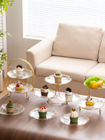 Présentoir à gâteaux en acrylique fait main avec dentelle, détachable, réglable en hauteur, à étages, style nordique, pour desserts de mariage