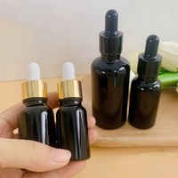 Logo personnalisé 5ml 10ml 15ml 50ml 100ml Flacon compte-gouttes en verre noir pour sérum et huile essentielle 30 ml avec bouchon en or