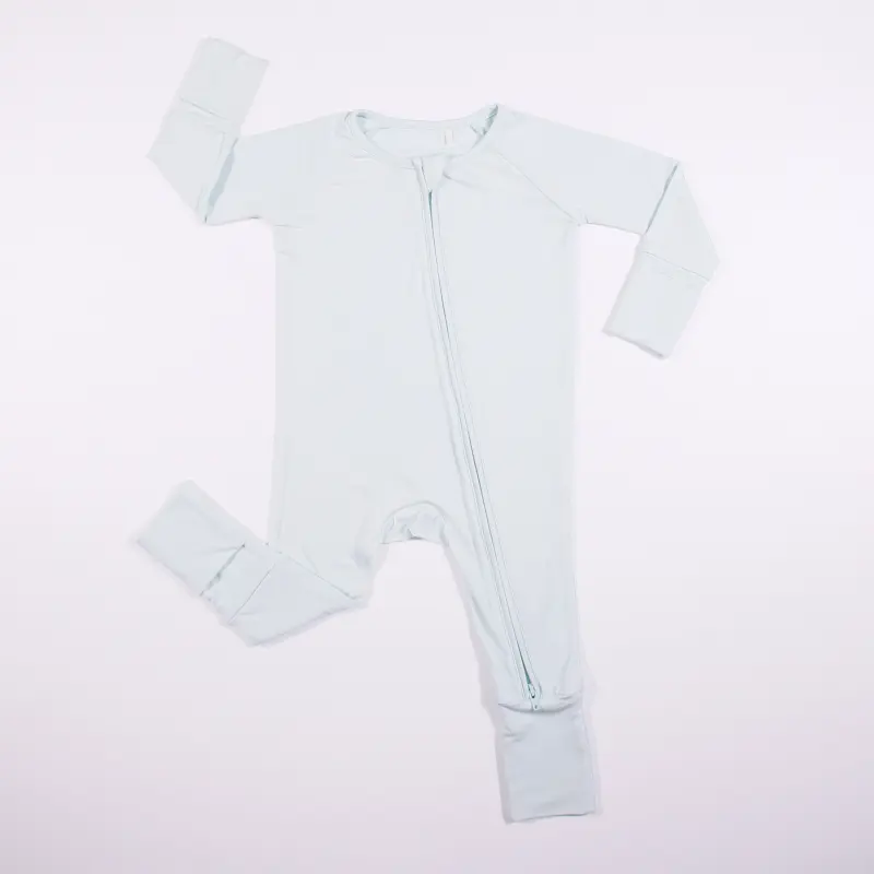 Custom Print Bamboo Baby Zipper Footie Romper Bamboo Sleeper Newborn Kid Baby Organic Cotton Bamboo Viscose Baby Pajamas Clothes