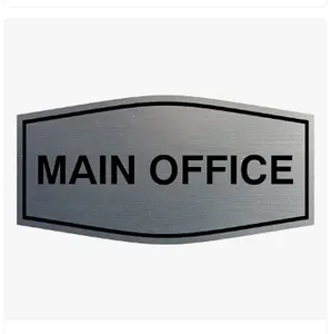 新设计花式主办公室标志拉丝银色大办公室门黄铜牌匾