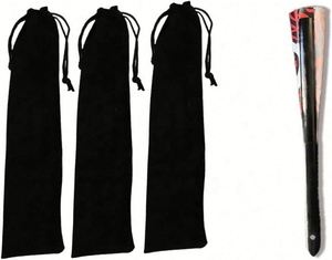 Étui pour éventail à main pliable de 13 pouces en velours noir réfléchissant avec cordon de serrage, en tissu écologique, pour protection, idéal comme cadeau de mariage - Product Image 2