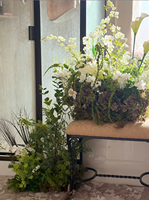 Dekorasi Bunga Gantung Buatan Warna Putih Hijau untuk Pernikahan, Hydrangea Anthurium, Hiasan Floral untuk Acara, Latar Belakang Meja Bar