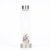 מותאם אישית מודפס באיכות גבוהה Elixir אמטיסט קוורץ אבנים שתיית בקבוק טבעי קריסטל זכוכית מים בקבוק עם מחרוזת