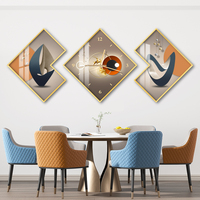 Peinture décorative murale pour salle à manger avec horloge, tableau mural moderne pour table, combinaison horloge créative haut de gamme