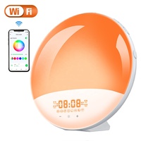 Lampe de nuit intelligente LED WIFI, lampe de réveil, lampe de lever de soleil avec contrôle tactile, application de contrôle par téléphone portable pour enfants, bébé, chambre à coucher