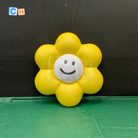 Ballon géant gonflable à pétales jaunes pour la décoration de l'extérieur avec visage souriant