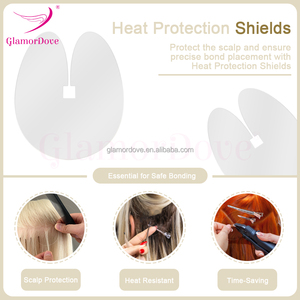 GlamorDove – Nouveaux protège-plaques de fusion thermique en acrylique personnalisables avec logo pour extensions capillaires K Tip – 10 pièces/boîte - Product Image 6