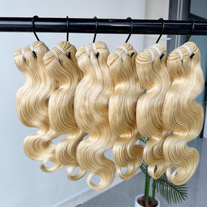 Paquetes de Cabello Humano Virgen Remy 613 con Ondas Suaves, Precio de Fábrica al por Mayor, Sin Caída, Sin Enredos, para Negocios de Peluquería - Product Image 1