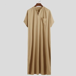 Ropa Islámica de Manga Corta, Kaftan, Jubah, Abaya, Jalabiya, Thobe Árabe, <span class=keywords><strong>Jalaba</strong></span>, Vestido Largo Musulmán para Hombre, Perfecto para Vestimenta Cultural - Product Image 4