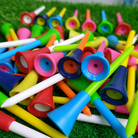 100 Tees de golf en plastique multicolores 83 mm avec coussin en caoutchouc durable, porte-balles de golf, accessoires de golf, logo personnalisable