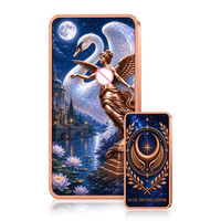 Barre de cuivre de 10 onces en relief, .999 Cuivre Fin, avec impression UV colorée, Art Fantastique Ange-Déesse, Lingot de Cuivre de 10 oz