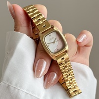Montre de luxe pour femme Scottie 9194d, forme tonneau rectangulaire, incrustation nacre, acier inoxydable, cadeau idéal