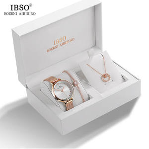 Cadeau de la Saint-Valentin IBSO Montre à quartz pour femme Ensemble Bracelet simple couleur argent Montre-bracelet pour femmes Relogio Masculino 8868 - Product Image 3