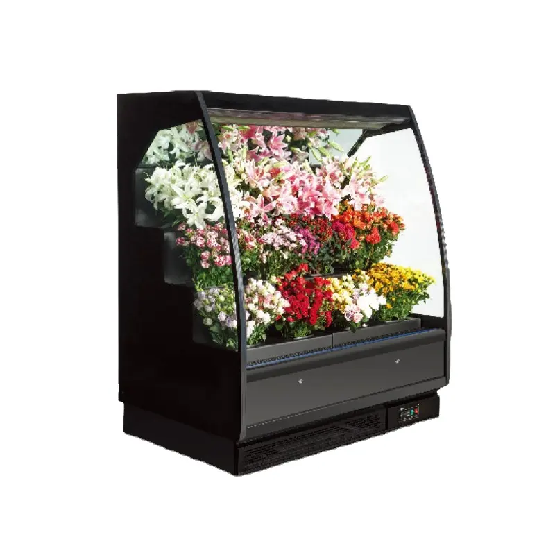 Ticari hava soğutma taze çiçek ekran büyük kapasiteli soğutucu cam