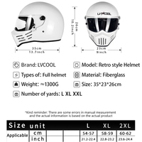 Casque de moto intégral en fibre de verre de haute qualité DOT, léger, professionnel, pour la course sur route, style rétro, Casco