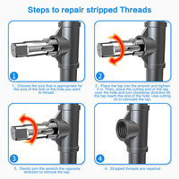 Set Tap Pipa Podofo 6-Piece 1" 3/4" 1/2", 3/8" 1/4" 1/8" NPT, HSS, Pipa Lurus, Alur Beralur, Tap Sekrup, Spiral Pipe Threader