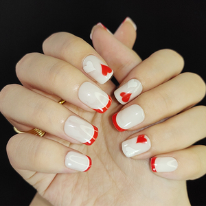 Carré court vente en gros-presse-sur-ongles inspiré designer ongles artificiels marque privée rouge français pointe faux ongles <span class=keywords><strong>manucure</strong></span> - Product Image 4