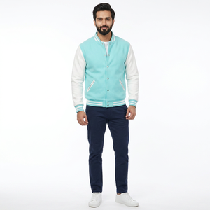 Nouvelle arrivée, veste bomber pour homme de haute qualité, style streetwear, en toile de laine et polyester, col montant, mode hiver, personnalisable. - Product Image 1