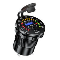 Chargeur marin étanche QJ DS2013-P21-B double USB 3.0 avec QC3.0 Type C PD3.0, prise de chargeur de voiture, voltmètre LED et interrupteur de tension