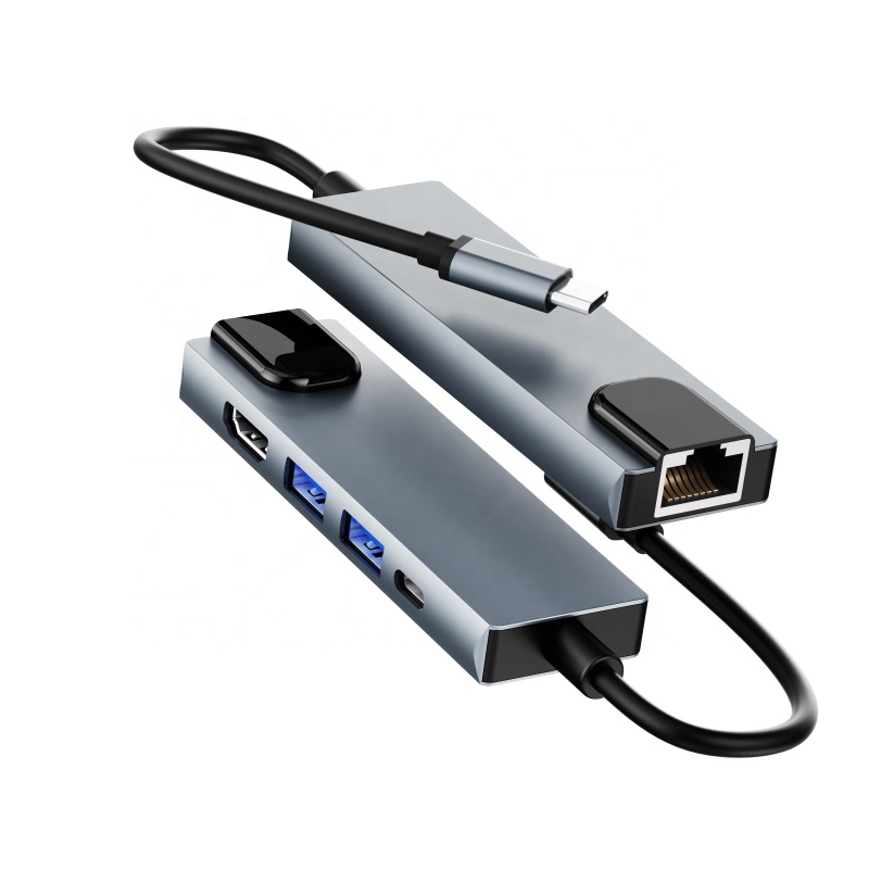Док-станция концентратор 5 в 1 адаптер концентратор Многофункциональный 4K SD TF кардридер USB 3,0 Тип C концентратор