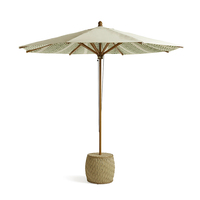 Parasol de jardin octogonal de luxe 3m avec structure en bois, grand parasol rétro haut de gamme pour restaurant et café