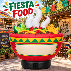 Bol publicitaire gonflable Fiesta Food en gros pour la promotion de restaurants mexicains, tacos, burritos, festivals et événements extérieurs - Product Image 1
