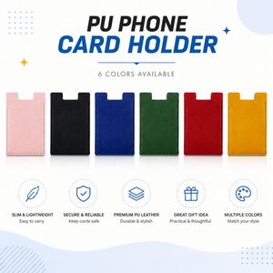 Tarjetero de Cuero PU con Logotipo Personalizado, Adhesivo para Teléfono Celular, Cartera para Teléfono, Porta Tarjetas Personalizado para Regalo Promocional - Product Image 1
