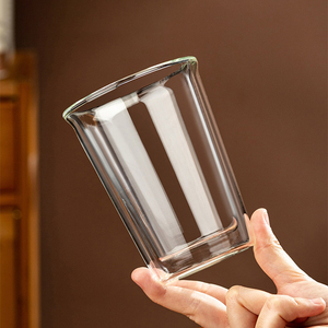 Tazza da <span class=keywords><strong>Caffè</strong></span> in Vetro a Doppia Parete, <span class=keywords><strong>Bicchiere</strong></span> Isolante in Vetro Borosilicato Resistente al Calore per Bevande Calde e Fredde - Product Image 5
