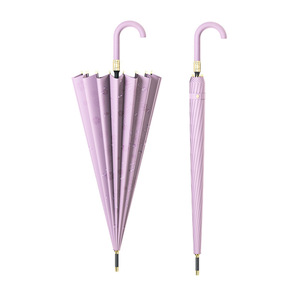 Parapluie semi-automatique à grande baldaquin 16K, réactif à l'eau, à motif floral, avec logo personnalisé, pour femmes, vente en gros, cadeaux de détail, conception publicitaire - Product Image 6