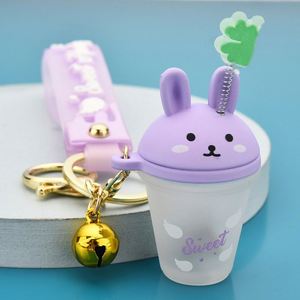 Porte-clés LED en silicone PVC lumineux 3D en forme de lapin de dessin animé mignon, vente en gros - Product Image 5