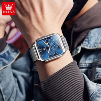 LOGO OEM 50 PIÈCES OLEVS Montre de luxe pour homme, mode, étanche, lumineuse, date, chronographe, classique, originale, montre à quartz pour homme, Reloj Hombr