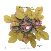 Künstlicher Rosen- & Hortensien-Kerzenring - Blumenkranz als Tischdekoration, für Hochzeiten & Heimdekoration, Elegantes Ambiente-Geschenk